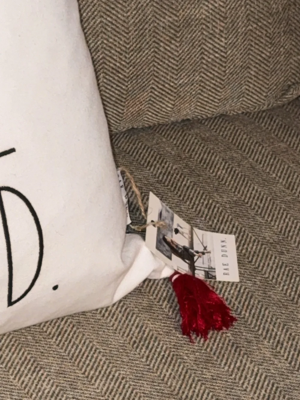NWT RAE DUNN HTF 20X20 DECORATIVE THROW PILLOW JOY TO THE WORLD CHRISTMAS HOLIDA